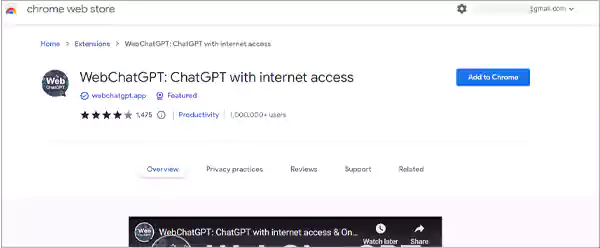 install webchatgpt from the chrome web store