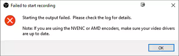 how to solve failed to open nvenc codec error
