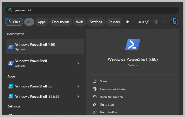 Windows Search for PowerShell